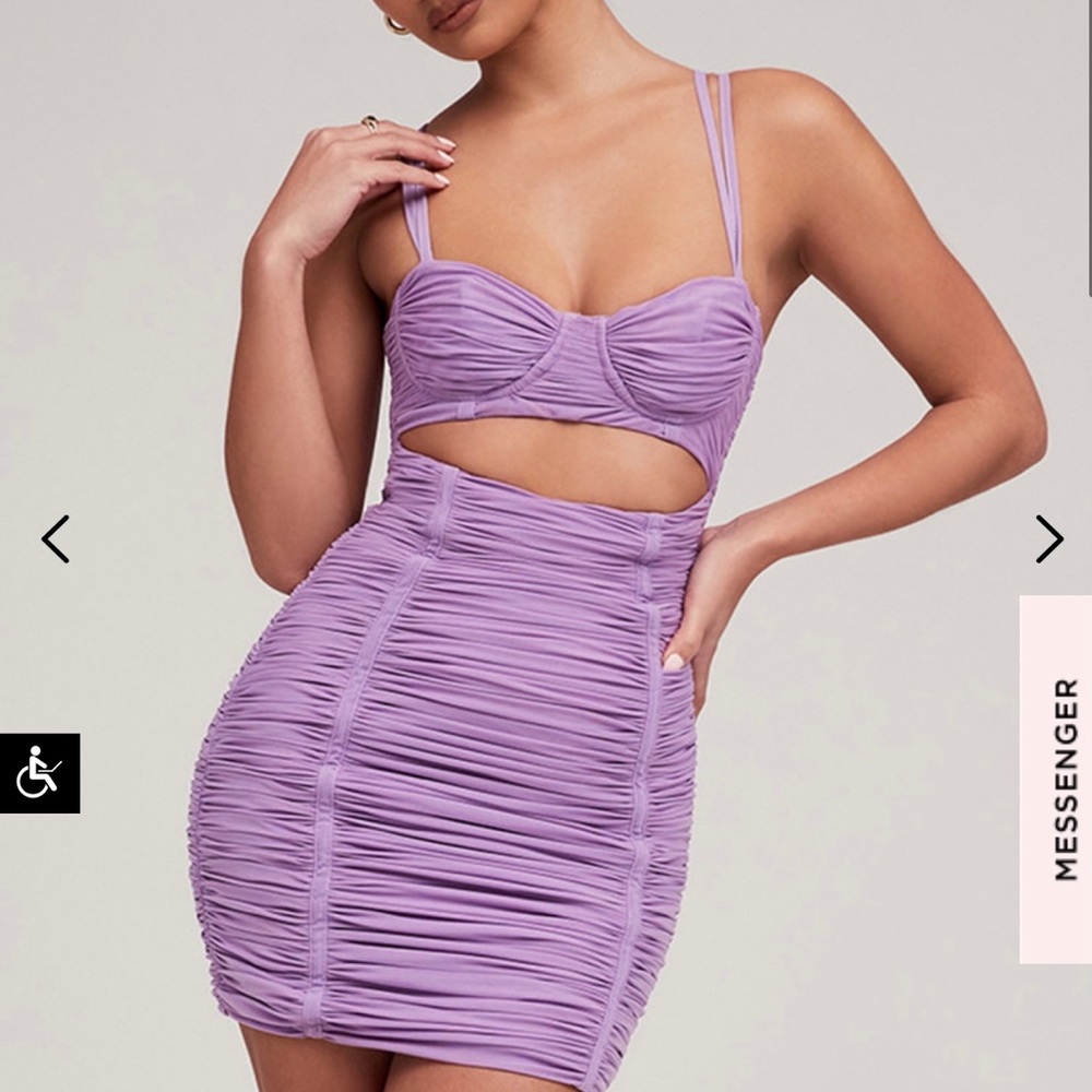 Mistress Rocks Lovers Lilac Cutout Mesh Dress